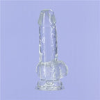 Addiction Crystal Dildo W Balls 6In Clear