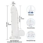 Addiction Crystal Dildo W Balls 8In Clear