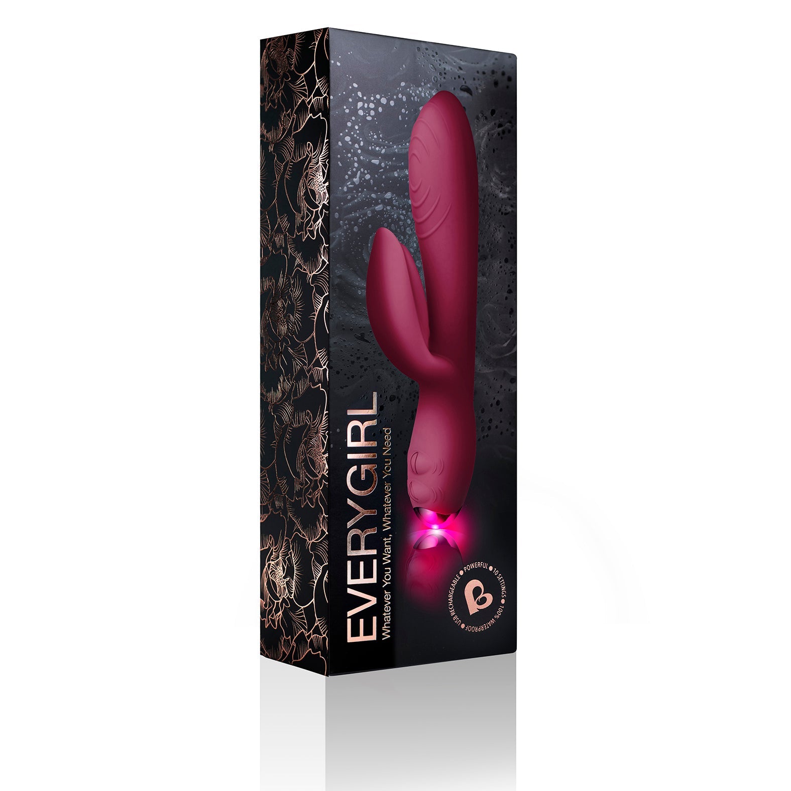 Rocks Off Every Girl Rabbit Vibrator Burgundy