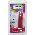 Crystal Jellies 7 In Realistic Cock With Balls Clear - Pink