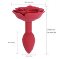 Elegant Rose Silicone Anal Plug - Smooth Tapered Design for Comfortable Play(Dark red)
