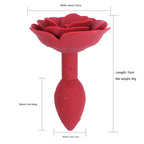 Elegant Rose Silicone Anal Plug - Smooth Tapered Design for Comfortable Play(Dark red)