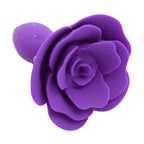 Elegant Rose Silicone Anal Plug - Smooth Tapered Design for Comfortable Play(Purple)