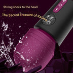 (Purple) Powerful Dual Stimulation Wand Vibrator - Heated Tip, Multi-Mode, LCD Display