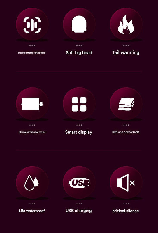 (Purple) Powerful Dual Stimulation Wand Vibrator - Heated Tip, Multi-Mode, LCD Display