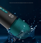 (Green) Powerful Dual Stimulation Wand Vibrator - Heated Tip, Multi-Mode, LCD Display