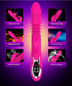(Rose red)Ultimate G-Spot & Clitoral Rabbit Vibrator - Telescopic, Heated, Rotating