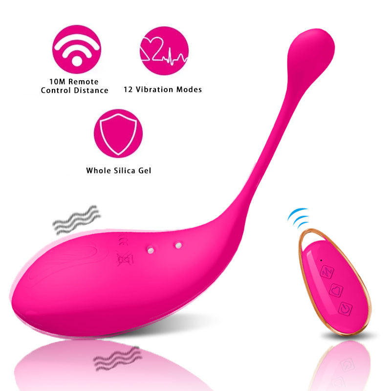 Purple Silky Silicone Remote Control Vibrating Egg - 12 Powerful Modes for Discreet Pleasure