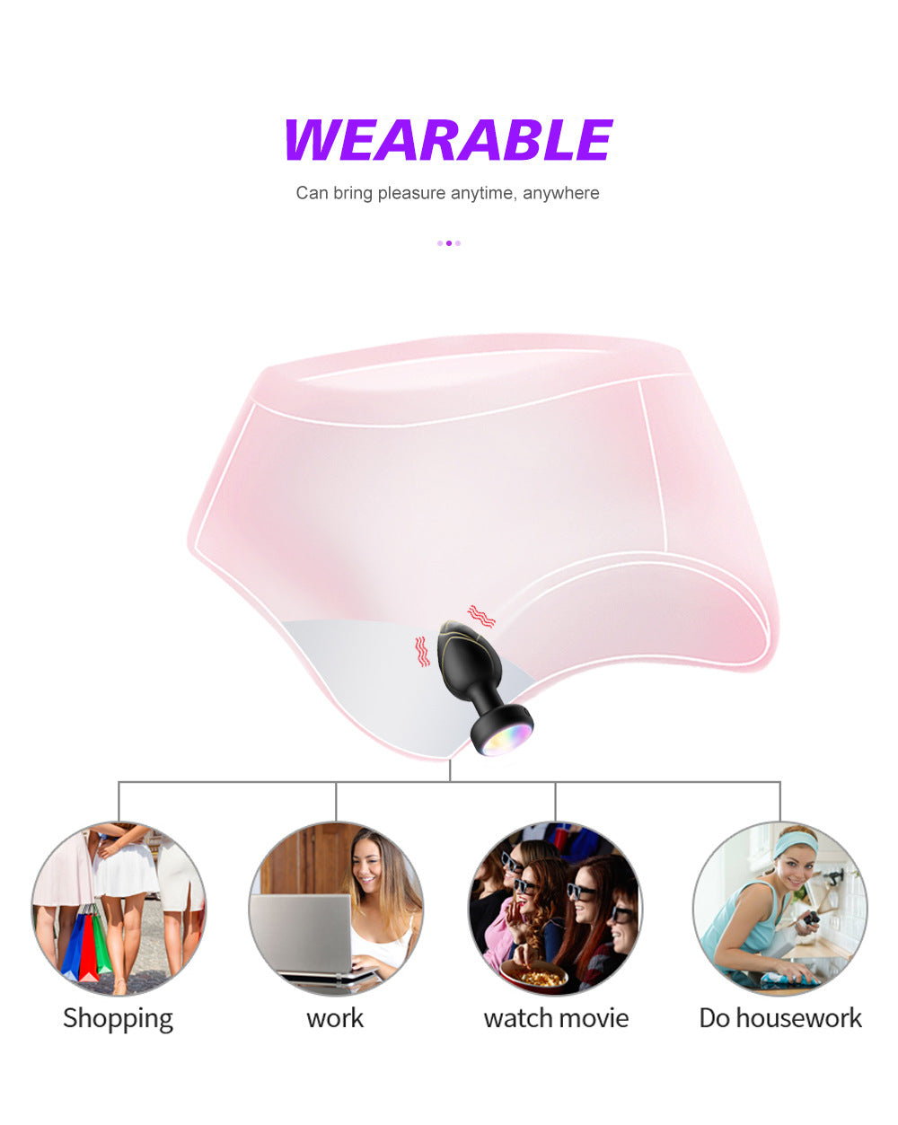 Green Luminous LED Vibrating Anal Plug with Wireless Remote - 10 Speeds, 7 Light Modes, Waterproof Silicone