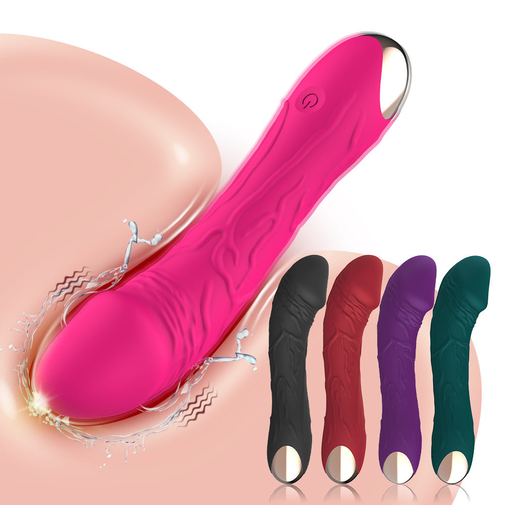 Black Intense Pleasure G-Spot Vibrator - 20 Speed Rechargeable Silicone Wand with Magnetic Charging