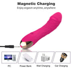 Black Intense Pleasure G-Spot Vibrator - 20 Speed Rechargeable Silicone Wand with Magnetic Charging