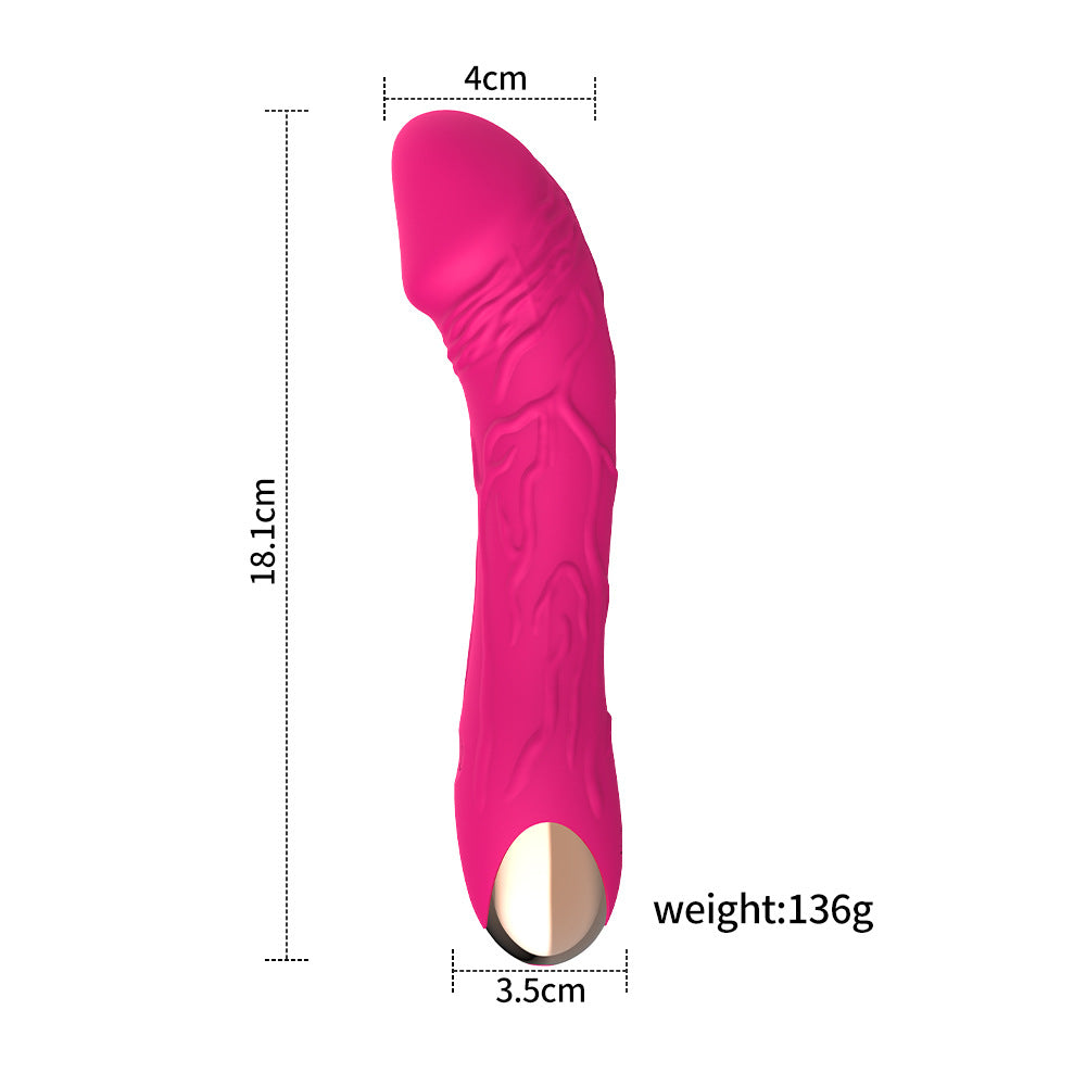 Dark Red Intense Pleasure G-Spot Vibrator - 20 Speed Rechargeable Silicone Wand with Magnetic Charging